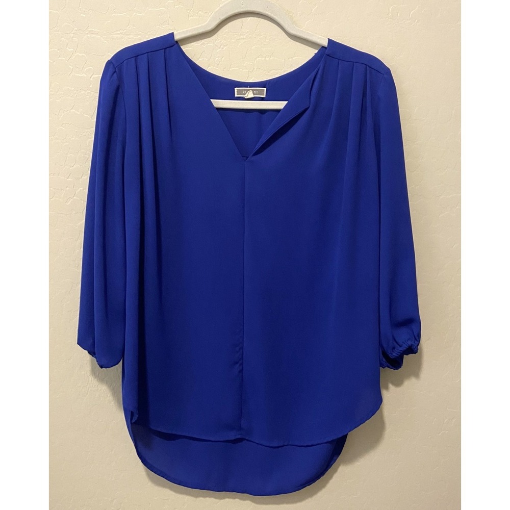 Dleione Women's Royal Blue Career Blouse Business Casual Top Size Small